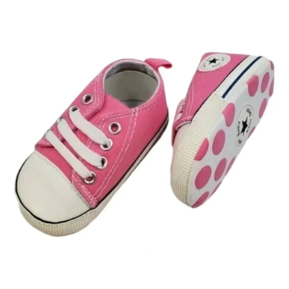 Infant size 5 Pink Soft Sole Baby Shoes, baby sneakers for infant girls - Picture 7 of 7